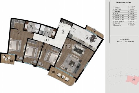 1+1 Appartement à Basiskele, Turkey No. 16220 19