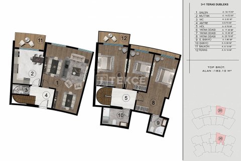 1+1 Apartment en Basiskele, Turkey No. 16220 20