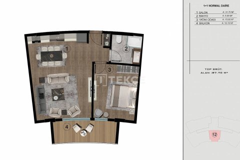 1+1 Apartment en Basiskele, Turkey No. 16220 29