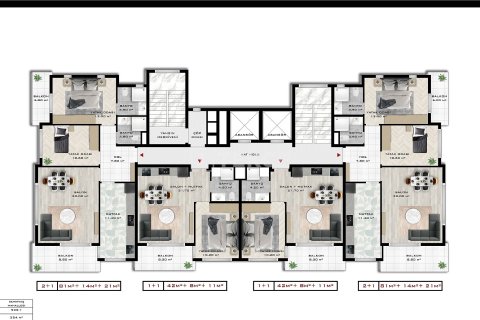 Пентхаус 4+1 в Аланья, Турция №92488 8