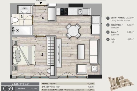 1+1 Apartment in Beyoglu, Turkey No. 14340 2