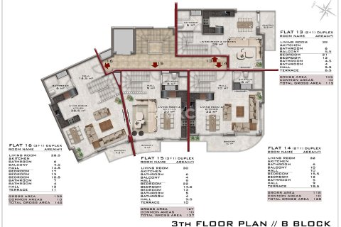 Квартира 2+1 в Аланья, Турция №92470 16