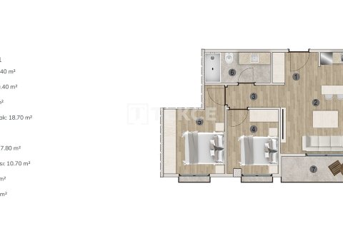 3+1 Appartement à Menemen, Turkey No. 53851 10