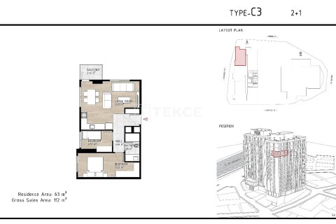 1+1 Appartement à Istanbul, Turkey No. 61908 24