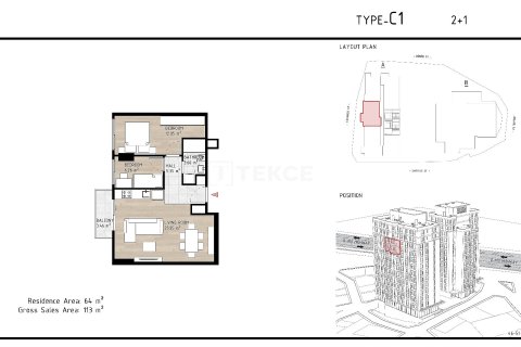 1+1 Appartement à Istanbul, Turkey No. 61908 22