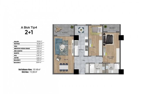 3+1 Apartment en Bursa, Turkey No. 11934 16