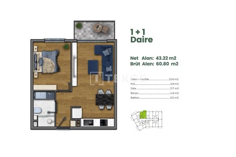 2+1 Apartment en Urla, Turkey No. 17633 2