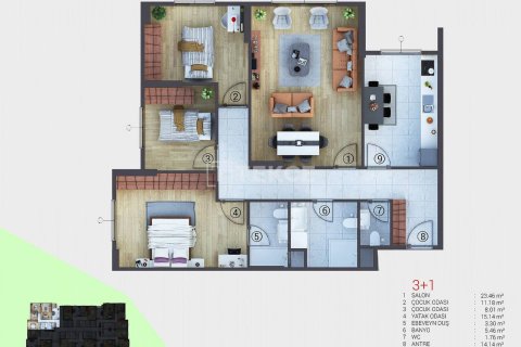 3+1 Apartment en Sancaktepe, Turkey No. 11912 5