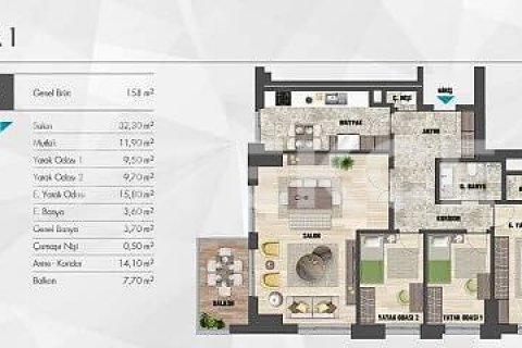 3+1 Apartment en Istanbul, Turkey No. 11242 15