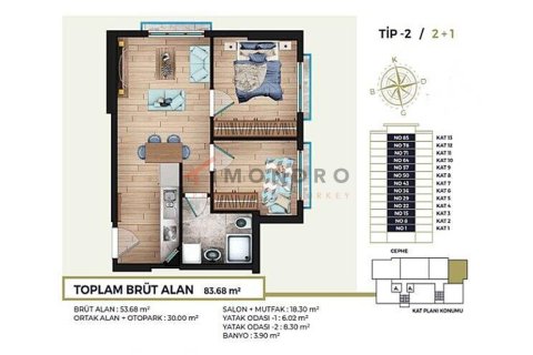 2+1 Appartement à Kâğıthane, Turkey No. 17826 17