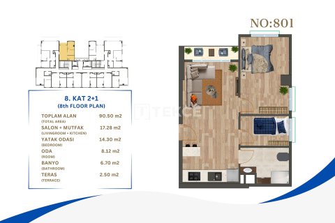 2+1 Apartment en Istanbul, Turkey No. 21181 21