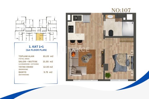 1+1 Apartment in Istanbul, Turkey No. 21180 14