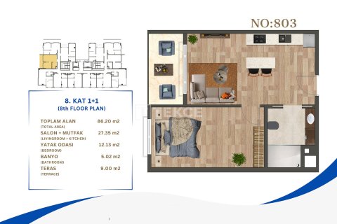 1+1 Apartment in Istanbul, Turkey No. 21180 12