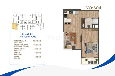 1+1 Apartment in Istanbul, Turkey No. 21180 13