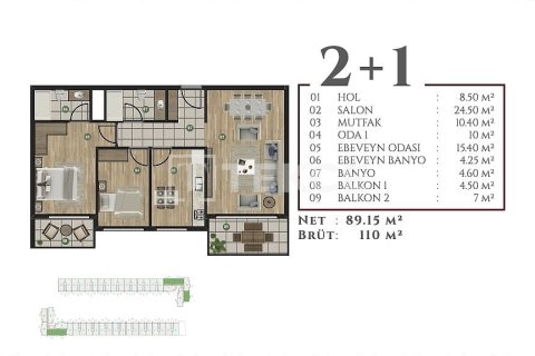 2+1 Apartment in Izmir, Turkey No. 45814 14