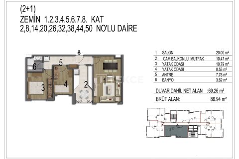 4+1 Appartement à Istanbul, Turkey No. 15131 9