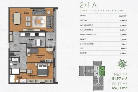 Квартира 2+1 в Стамбул, Турция №14620 30