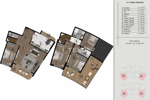 3+1 Apartment en Basiskele, Turkey No. 16276 15