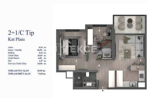4+1 Appartement à Ankara, Turkey No. 91108 25