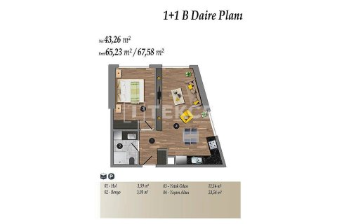 1+1 Apartment in Istanbul, Turkey No. 11351 20