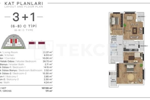 3+1 Appartement à Istanbul, Turkey No. 12498 5