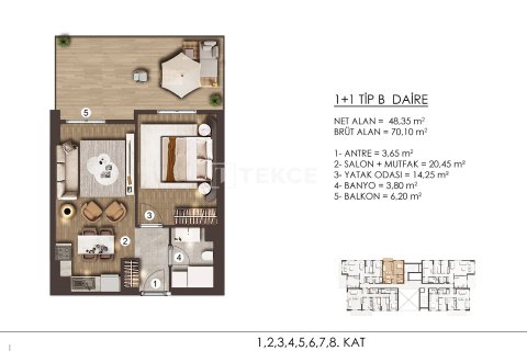 3+1 Apartment en Bueyuekcekmece, Turkey No. 16843 5