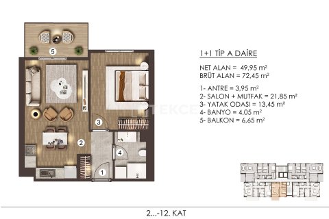 3+1 Appartement à Bueyuekcekmece, Turkey No. 16843 11