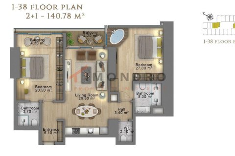 3+1 Apartment en Sisli, Turkey No. 21610 24