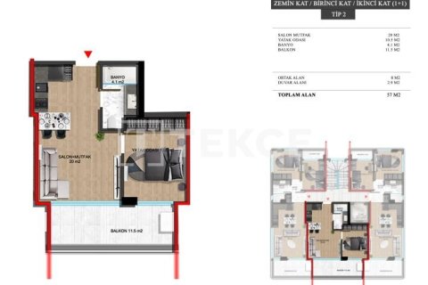 1+1 Appartement à Alanya, Turkey No. 17689 2