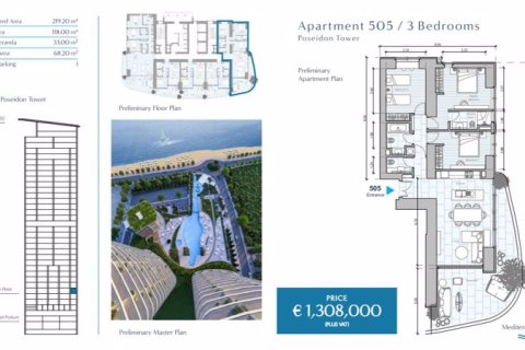 3 dormitorios Apartment en Limassol, Cyprus No. 36949 23