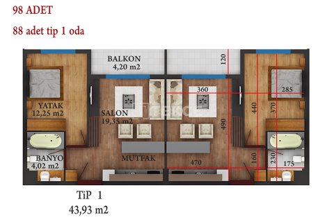 1+1 Apartment en Kusadasi, Turkey No. 15777 2