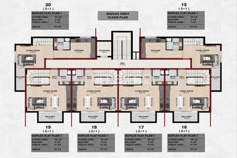 Пентхаус 2+1 в Аланья, Турция №92487 6