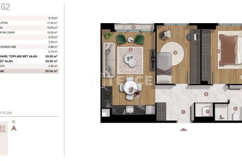 1+1 Apartment in Istanbul, Turkey No. 65051 24