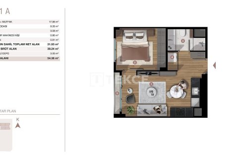 1+1 Apartment in Istanbul, Turkey No. 65051 14