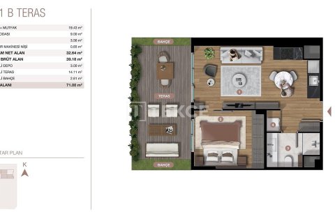 1+1 Apartment in Istanbul, Turkey No. 65051 15