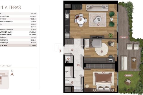 1+1 Apartment in Istanbul, Turkey No. 65051 17