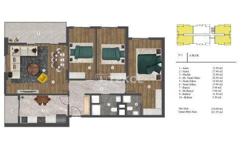 3+1 Apartment en Yalova, Turkey No. 61250 10