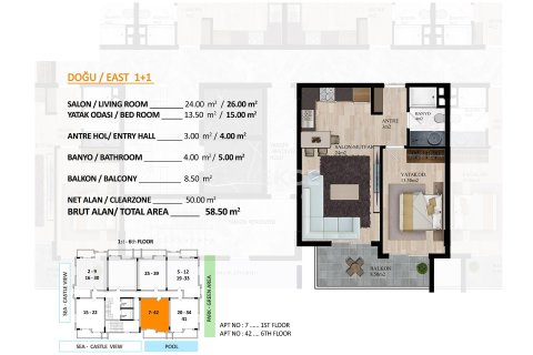 1+1 Appartement à Alanya, Turkey No. 91024 30
