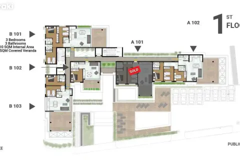 3 dormitorios Apartment en Larnaca, Cyprus No. 33293 3