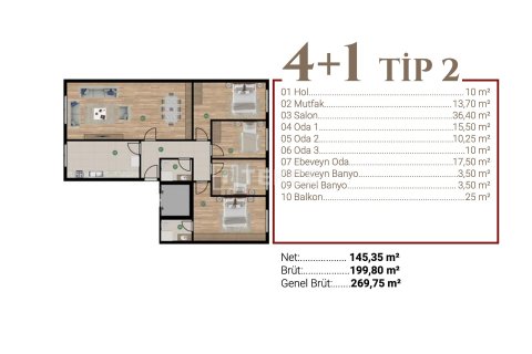 4+1 Apartment in Izmir, Turkey No. 17650 14