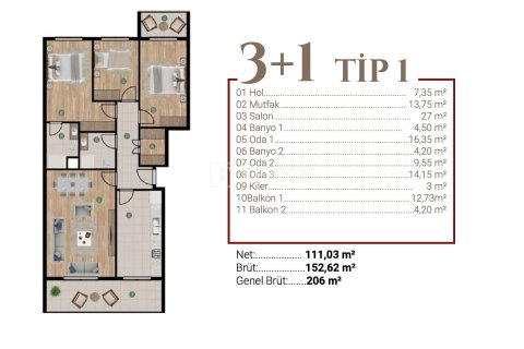 4+1 Apartment en Izmir, Turkey No. 17650 13