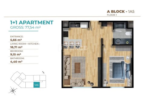 1+1 Apartment in Istanbul, Turkey No. 11258 21