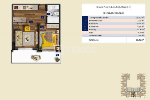 1+1 Appartement à Alanya, Turkey No. 11340 19