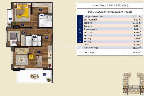 1+1 Appartement à Alanya, Turkey No. 11340 21