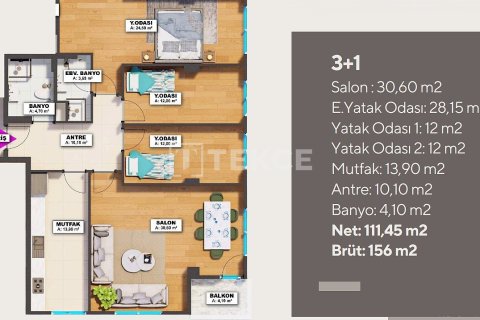 Квартира 2+1 в Стамбул, Турция №92647 14