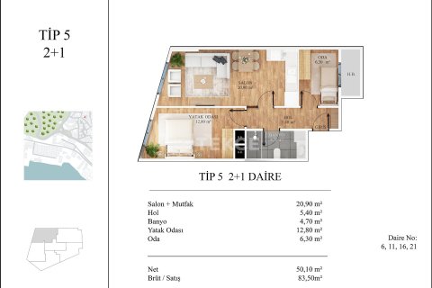 Пентхаус 4+2 в Стамбул, Турция №16822 8