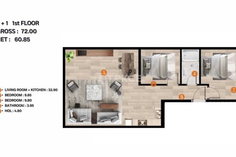 Квартира 4+1 в Стамбул, Турция №92401 11