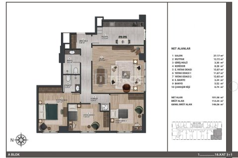 3+1 Apartment en Istanbul, Turkey No. 11394 15