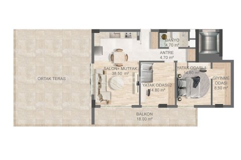 2+1 Apartment in Aksu, Turkey No. 22090 11