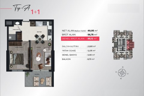 2+1 Apartment en Izmir, Turkey No. 17576 17